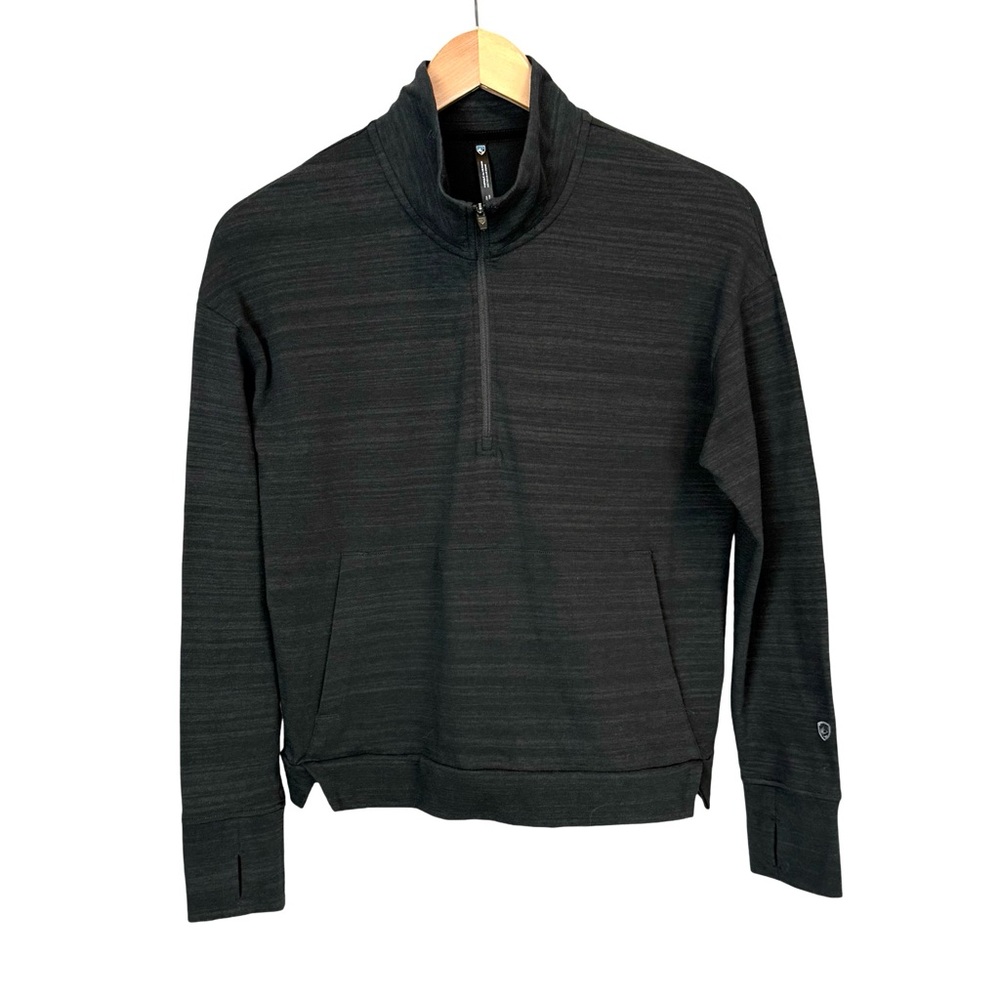 KÜHL Women's Accel 1/2 Zip lightweight performance black sweatshirt EUC - Picture 2 of 10